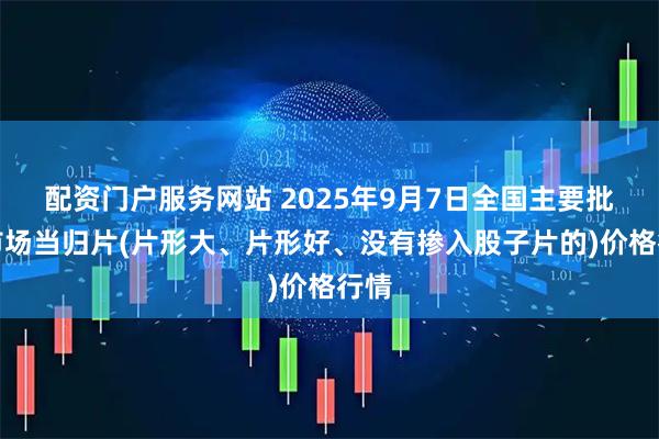 配资门户服务网站 2025年9月7日全国主要批发市场当归片(片形大、片形好、没有掺入股子片的)价格行情